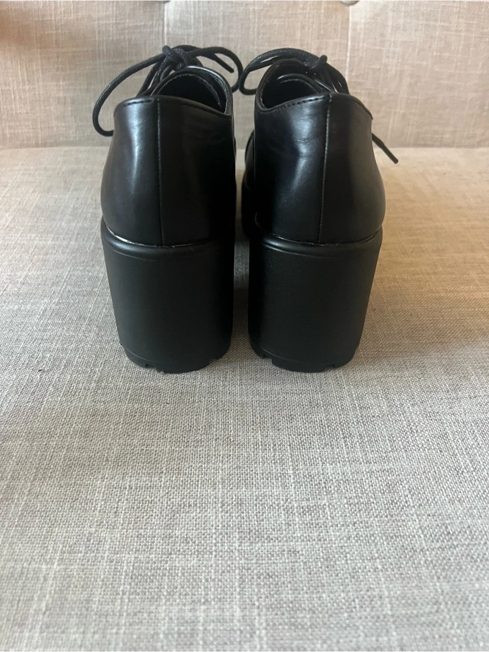 Black Platform women’s 7 lace up lug sole shoes grunge goth casual dressy